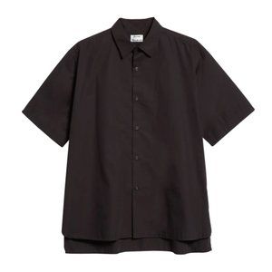 Acne Oversize Short Sleeve Button-Up Shirt (Black)